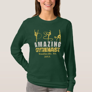 T-shirt Emplacement rythmique personnalisé Gymnastique Nom