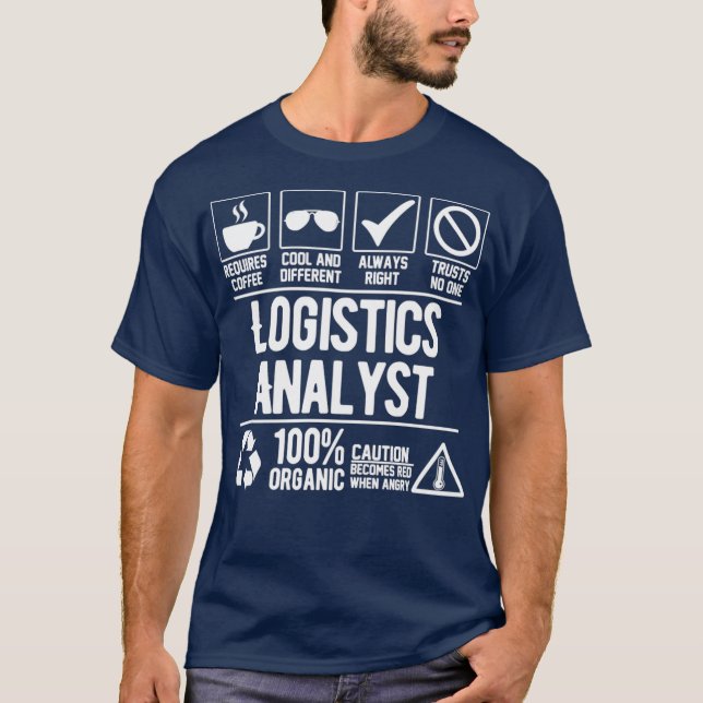 T-shirt Emploi d'analyste logistique (blanc) (Devant)