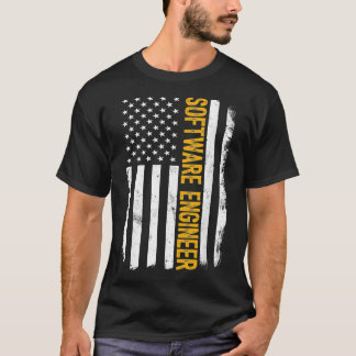 T-shirt Emploi d'ingénieur logiciel, American Flag Career