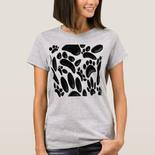 T-shirt Empreinte Abstraite de chien Faux Glossy 3D