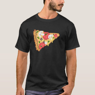 T-shirt Empreinte Alimentaire Pizza PixelArt fromage fondu