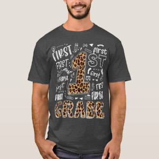 T-shirt Empreinte de léopard 1ère année Enseignant Enfants