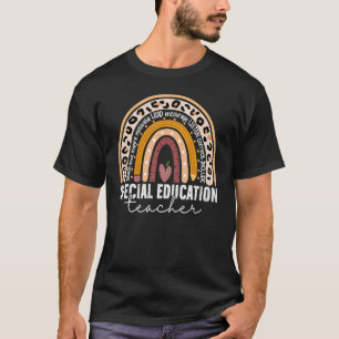 T-shirt Empreinte de léopard arc-en-ciel Éducation spécial