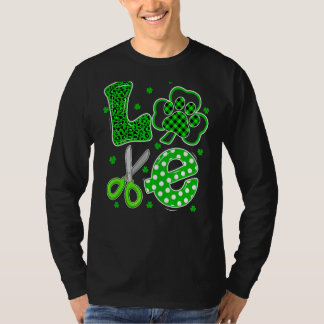 T-shirt Empreinte de léopard Et Buffalo Plaid Chien Paw An