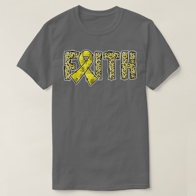 T-shirt Empreinte de léopard Gold Ribbon FAITH Children Ca (Design devant)