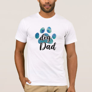 T-shirt Empreinte de patte à l'aquarelle Papa Chien Amateu