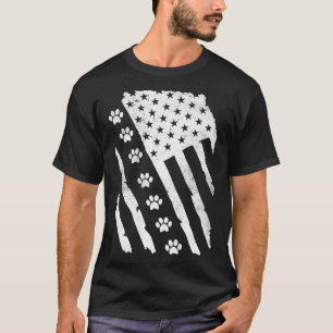 T-shirt Empreinte de patte américain avec pattes de chienV