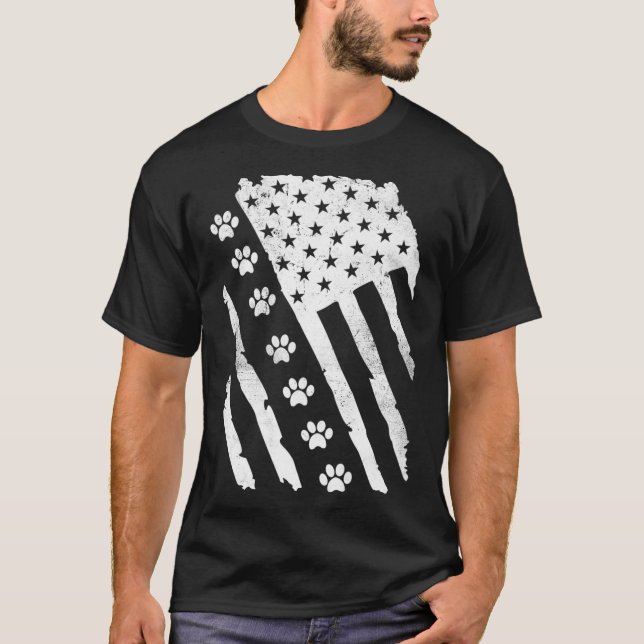 T-shirt Empreinte de patte américain avec pattes de chienV (Devant)