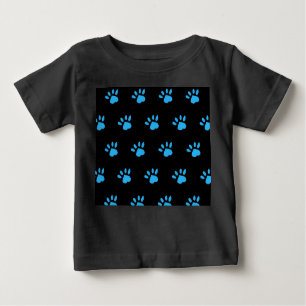 T-shirt Empreinte de patte bébé (noir et bleu)