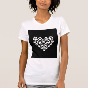 T-shirt Empreinte de patte blanc mignon