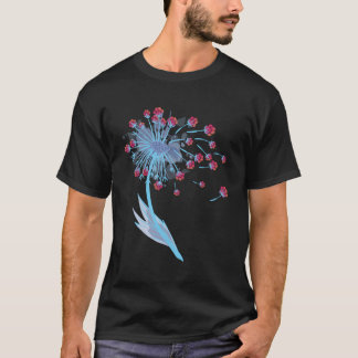 T-shirt Empreinte de patte chien Dandelion Flower Amoureux