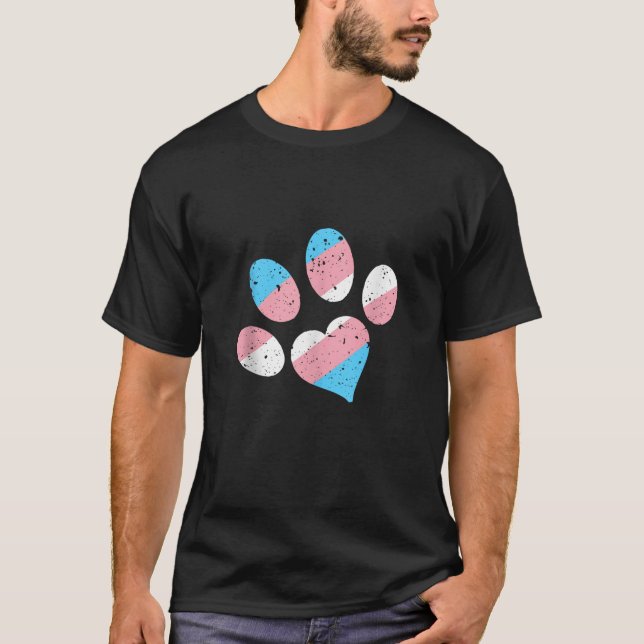 T-shirt Empreinte de patte de chat ou de chien avec transg (Devant)