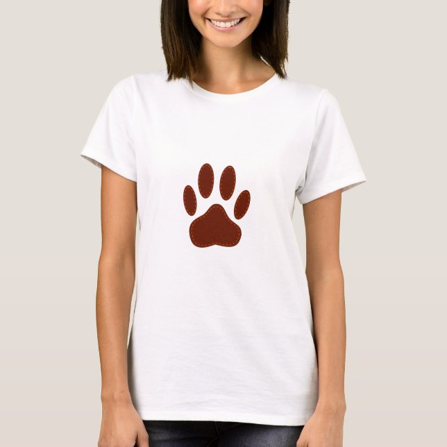 T-shirt Empreinte de patte de chien à pattes (Devant)