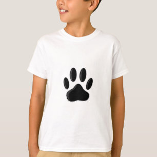 T-shirt Empreinte de patte de chien noir avec effet de pap