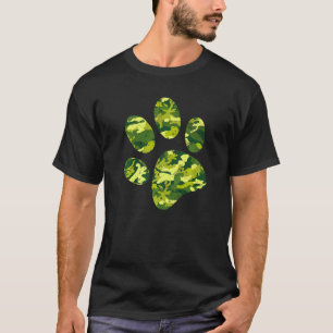 T-shirt Empreinte de patte de chien ou de chat camouflée
