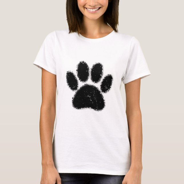 T-shirt Empreinte de patte De Chien Rough Et Distressed (Devant)