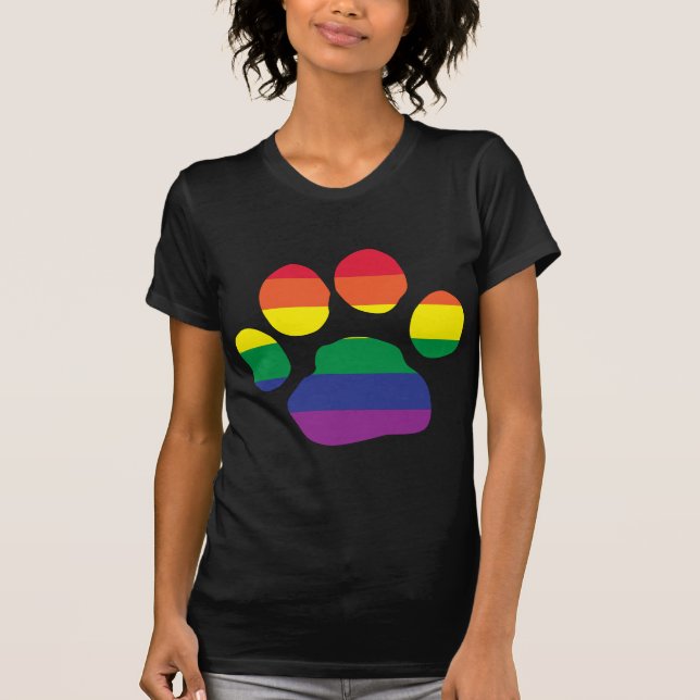 T-shirt Empreinte de patte de gay pride (Devant)