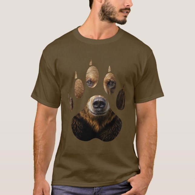 T-shirt Empreinte de patte de l'ours sauvage (Devant)