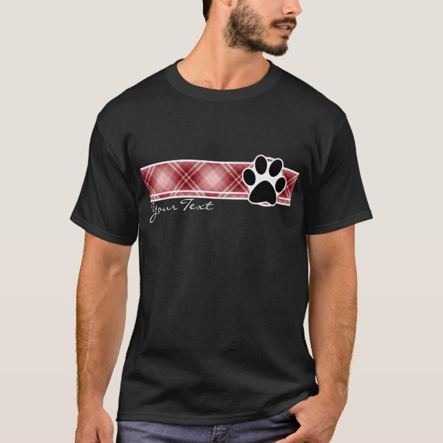 T-shirt Empreinte de patte rouge de plaid (Devant)