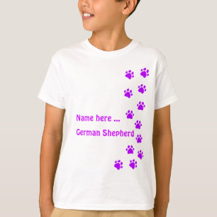 T-shirt Empreinte de patte violette - ajoutez votre propre