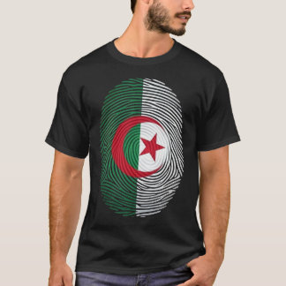 T-Shirt Empreinte Digitale Drapeau Algérie - Fiert