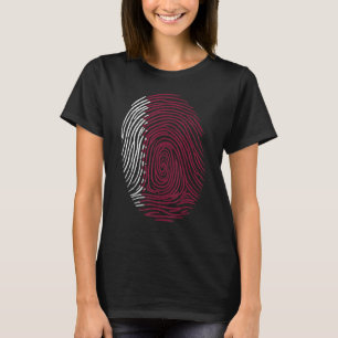 T-shirt Empreinte digitale Drapeau du Qatar