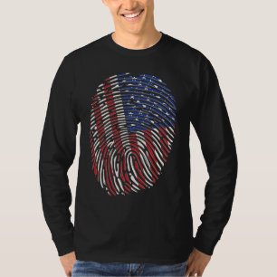 T-shirt Empreinte digitale Drapeau USA pour Hommes et Femm