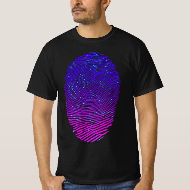 T-shirt Empreinte digitale en néon esthétique Luminescent (Devant)