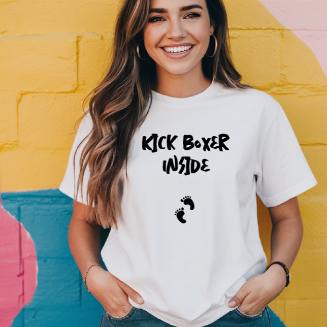 T-shirt Empreinte humoristique de grossesse noir (Créateur téléchargé)