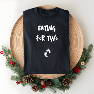 T-shirt Empreinte humoristique de grossesse noir blanc