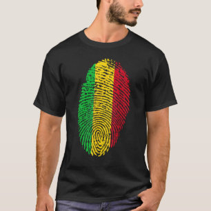 T-shirt Empreinte Thumbprint Mali Drapeau Afrique de l'Oue