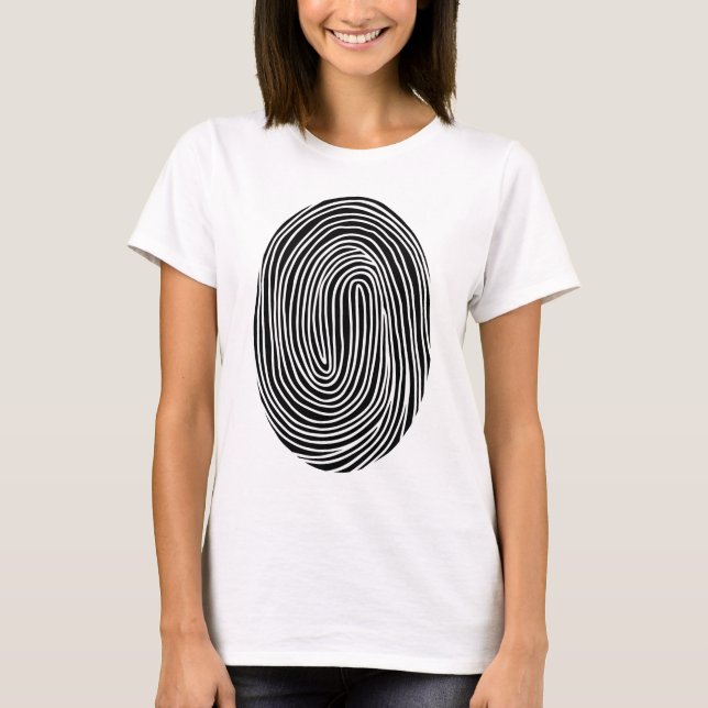T-shirt empreintes abstraites en noir et blanc. Lignes mod (Devant)