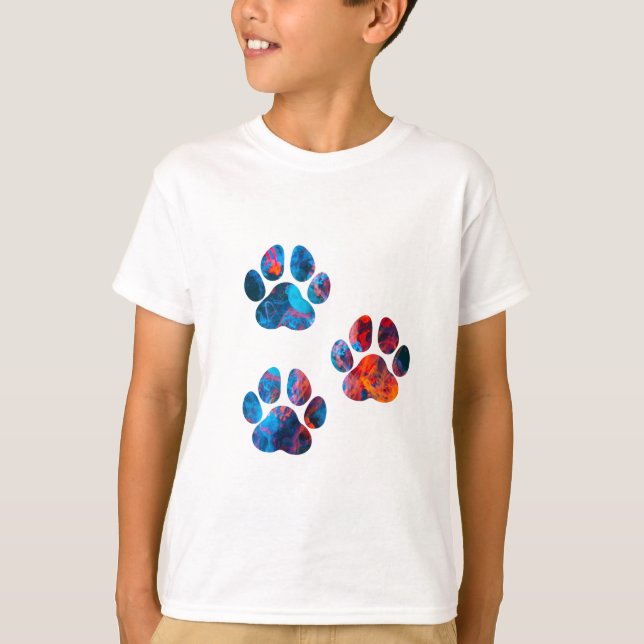 T-shirt Empreintes de pattes de chiens - Encre dans l'eau (Devant)