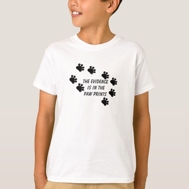 T-shirt Empreintes de pattes de chiens mignons qui disent (Devant)
