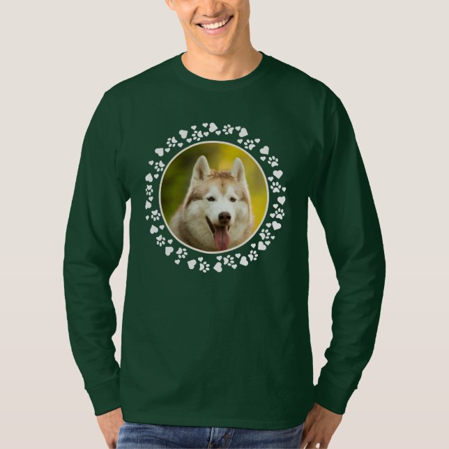 T-shirt Empreintes de pattes de chiens photo personnalisés (Devant)