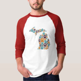 T-shirt Empreintes de pattes du Michigan Raglan Shirt