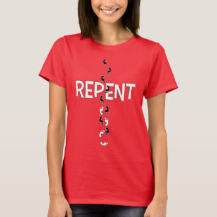 T-shirt Empreintes évangéliques REPENT Croix (blanc/noir)