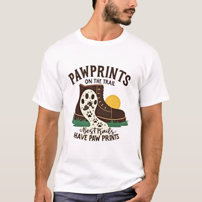 T-shirt Empreintes Sur Le Graphique Amoureux des chiens De (Devant)