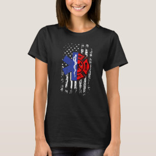 T-shirt Emt Firefighter Firefighter Emt American Flag