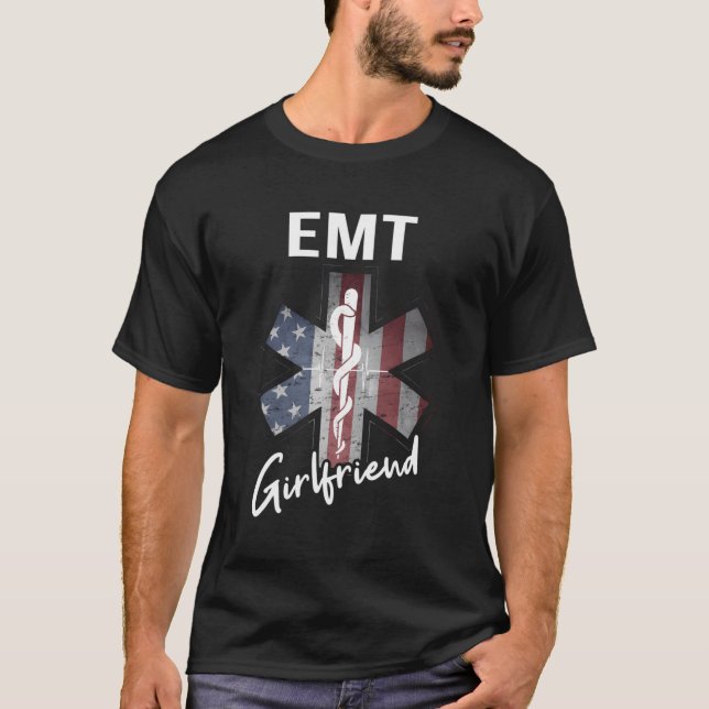 T-shirt Emt Girami Chemise Américaine Drapeau Usa Emt Girl (Devant)