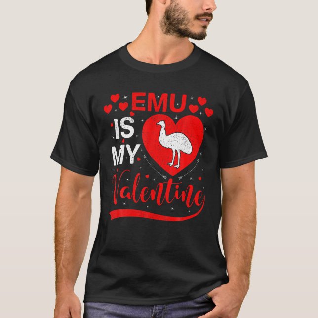 T-shirt Emu Est Mon Coeur Drôle Valentin Emu Valentines (Devant)