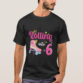 T-shirt En 6 Ans Je Tourne 6 Roller Skate Bi