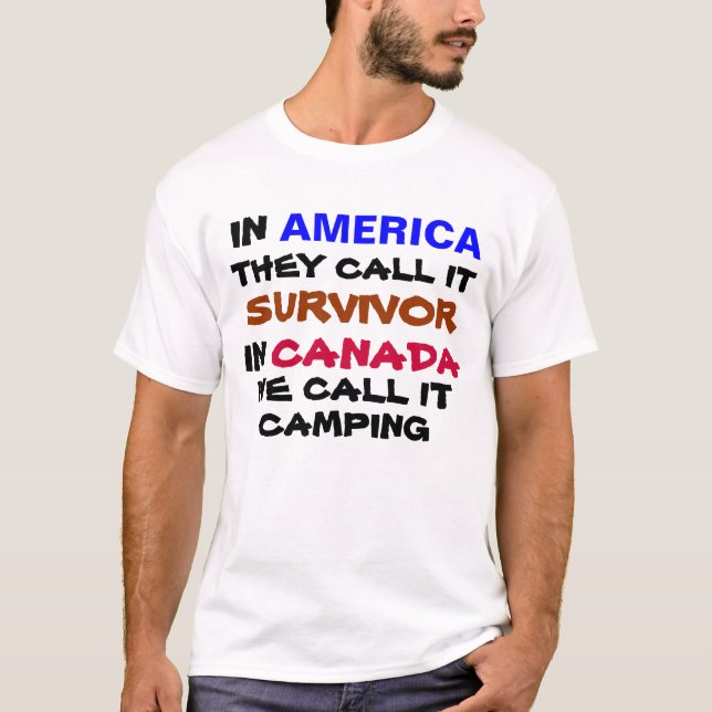 T-shirt en Amérique ils l'appellent survivant dans le (Devant)