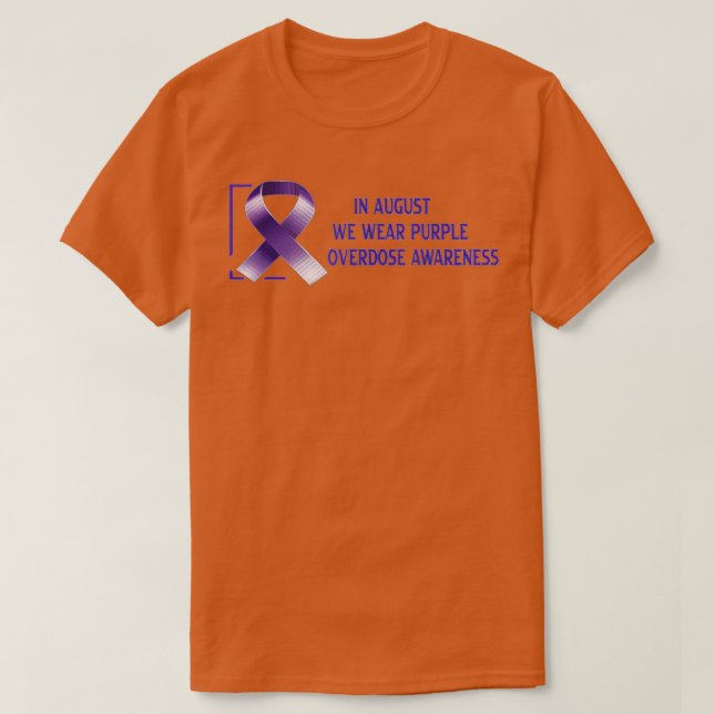 T-shirt En août nous portons violet Internationale Overdos (Design devant)