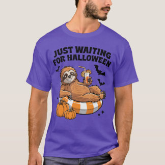 T-shirt En attendant Halloween Mignon Paresseux Chauve Hal