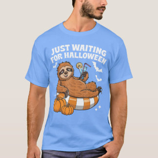 T-shirt En attendant Halloween Mignon Paresseux Halloween