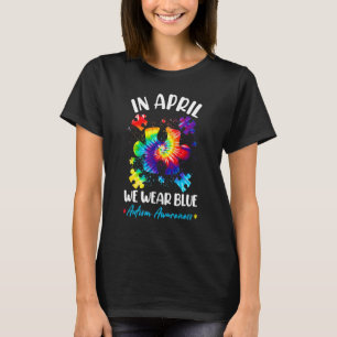 T-shirt En Avril Nous Portons Bleu Autism Awareness Puzzle