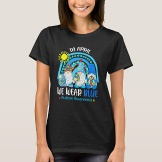 T-shirt En Avril Nous Portons Bleu Sensibilisation sur l'a