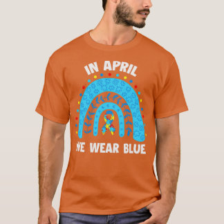 T-shirt En Avril Nous Portons Bleu Sensibilisation sur l'a
