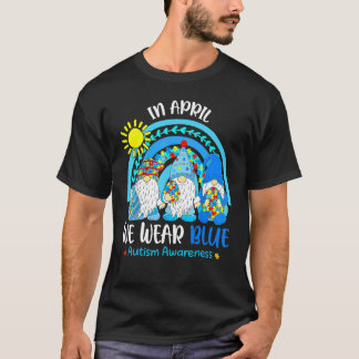 T-shirt En Avril Nous Portons Bleu Sensibilisation sur l'a